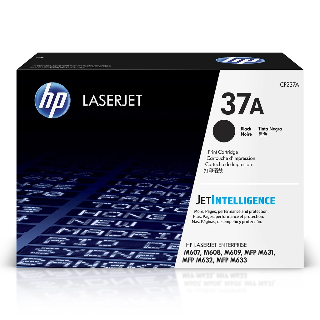 TONER HP 37A - CF237A - TONER CARTRIDGE - 1 X BLACK - 11,000 PAGES - FOR LASERJET M631DN, M631H, M632H, M631FHT, M607DN, M608DN, M608N, M608X