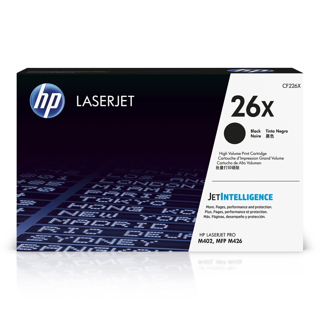 TONER HP 26X - CF226X - NEGRO - 9,000 PAGINAS - PARA IMPRESORA LASERJET M402/M426.