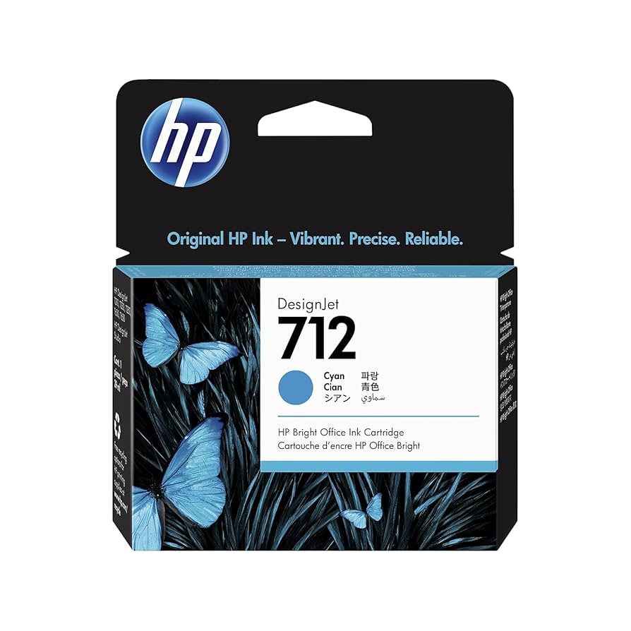 CARTUCHO HP 712 - 3ED67A - CYAN - 29ML - PARA IMPRESORA DESIGNJET STUDIO / T210 / T230 / T250 / T630 / T650