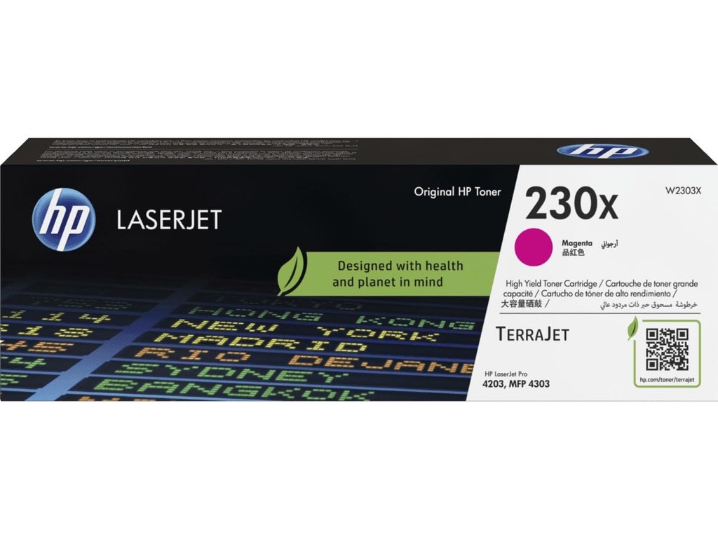 TONER HP - 230X - W2303X - MAGENTA - 5,500 PAGINAS - PARA IMPRESORA LASERJET 4201, 4202, 4203, 4301, 4302, 4303