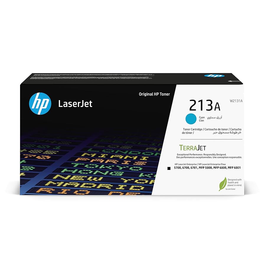 TONER HP 213A - W2131A - CYAN - 3,000 PAGINAS - PARA LASERJET 5700, 6700, 6701, MFP 5800, MFP 6800, MFP 6801