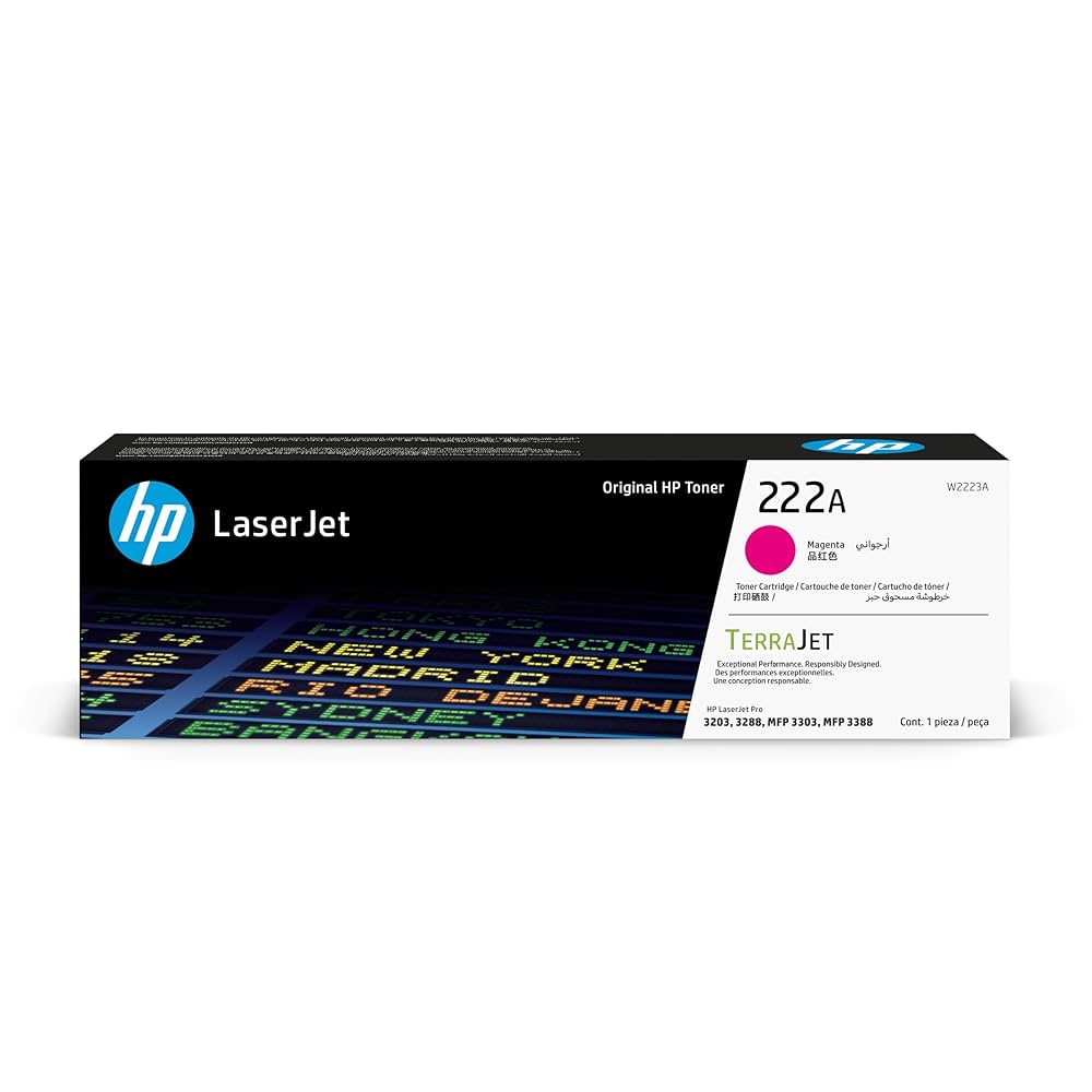 TONER HP 222A - W2223A - MAGENTA - 1,200 PAGINAS - PARA IMPRESORA COLOR LASERJET - 3303SDW, 3303FDW