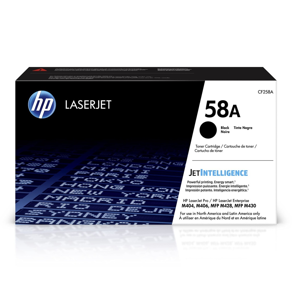 TONER HP 58A - CF258A - NEGRO - 3,000 PAGINAS - PARA IMPRESORA LASERJET M404N - M404DW - M428FDW - M428DW, M430F