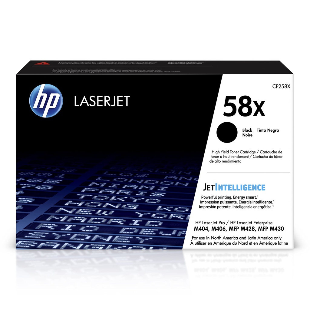 TONER HP 58X - CF258X - NEGRO - ALTO RENDIMIENTO - 10,000 PAGINAS - PARA IMPRESORA LASERJET M404N - M404DW - M428FDW - M428DW, M430F