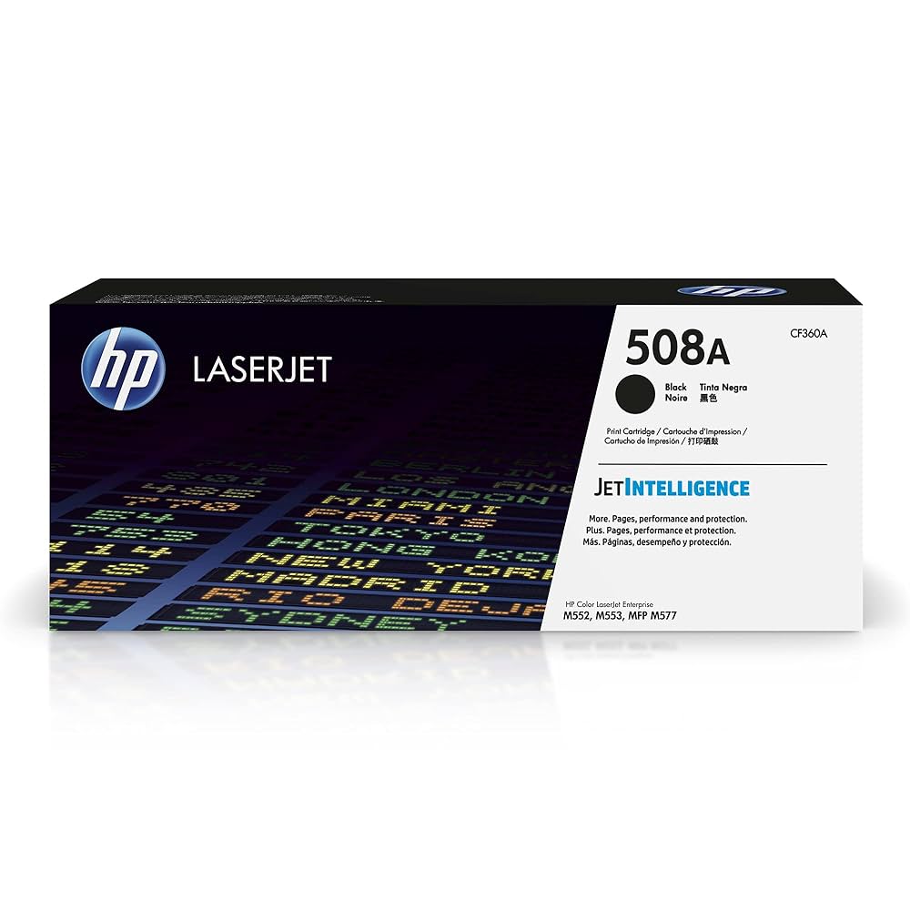 TONER HP 508A - CF360A - NEGRO - 6,000 PAGINAS - PARA IMPRESORA LASERJET - M552/M553/M577