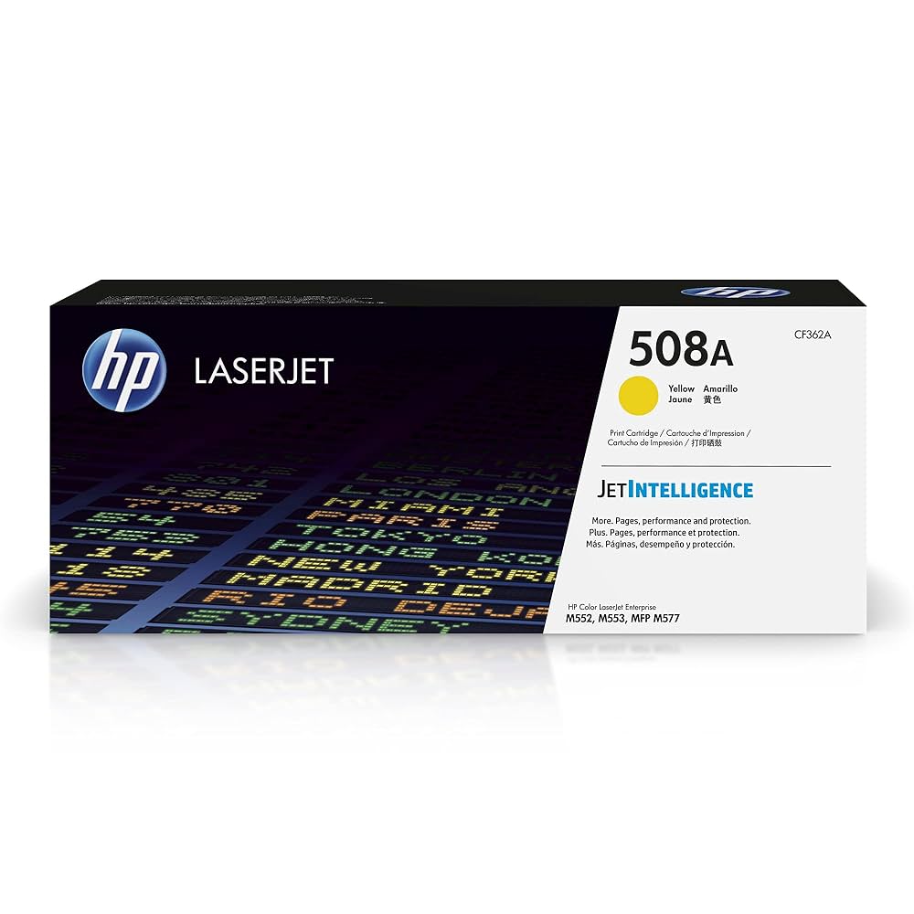 TONER HP 508A - CF362A - AMARILLO - 5,000 PAGINAS - PARA IMPRESORA LASERJET M552/M553/M577