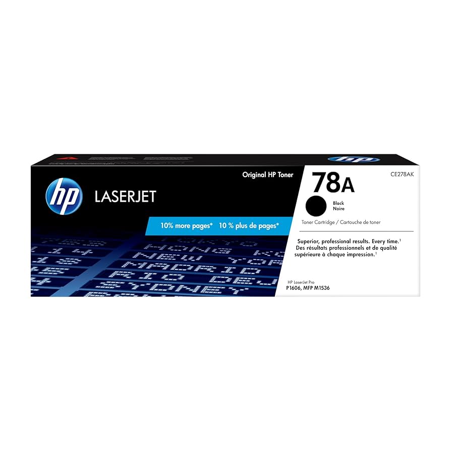 TONER HP 78A - CE278A - NEGRO - 2,100 PAGINAS - PARA IMPRESORA LASERJET - M1536NF - P1606DN