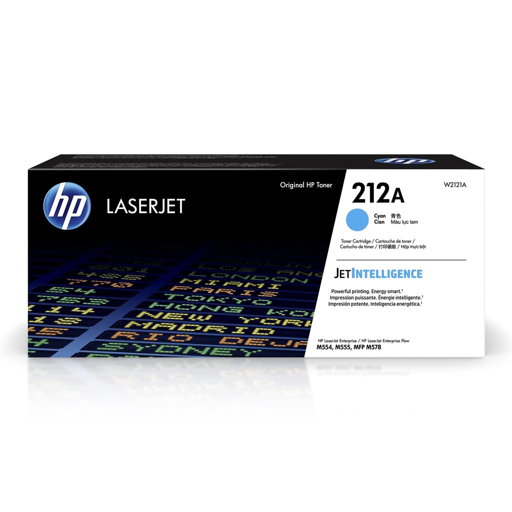 TONER HP 212A - W2121A - CYAN - 4,500 PAGINAS - PARA LASERJET COLOR - M554DN - M555DN - M578DN